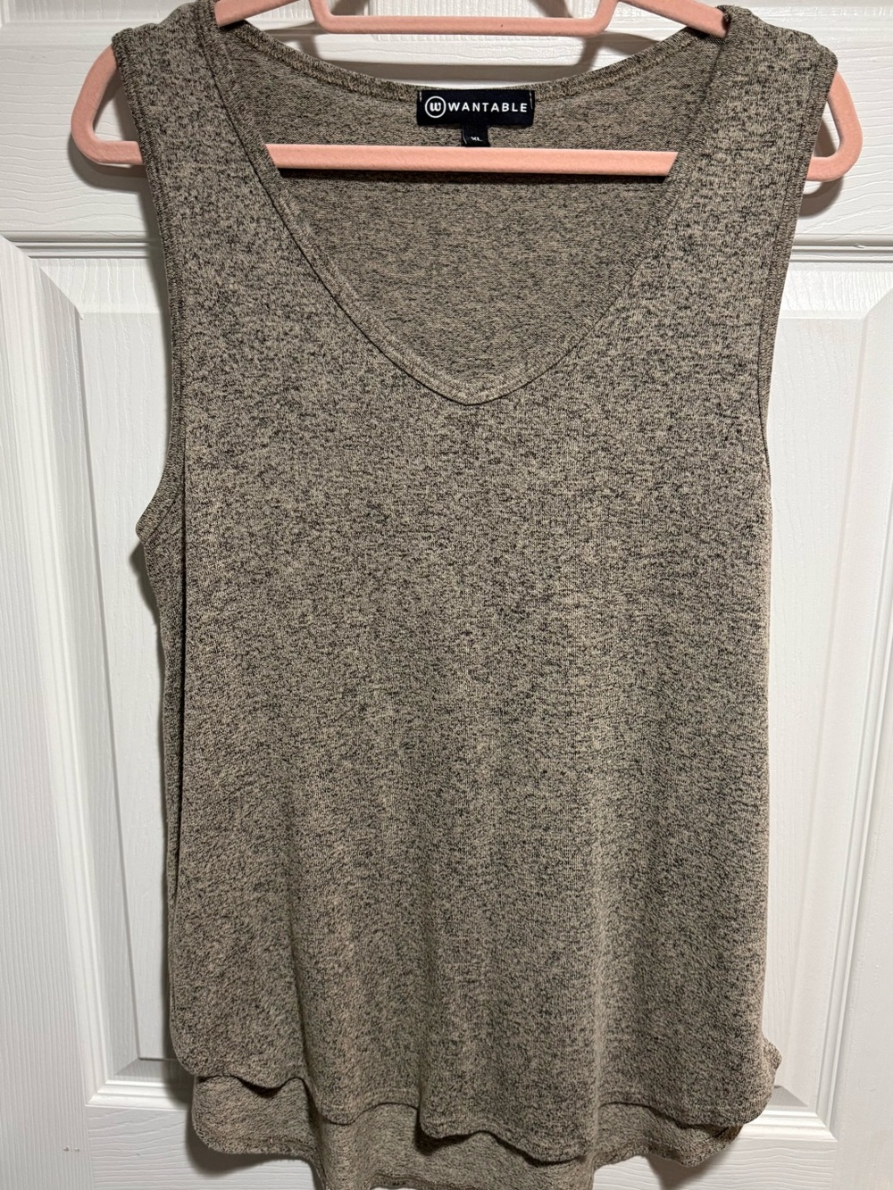 Wantable Women's Taupe Sleeveless V-Neck Tank